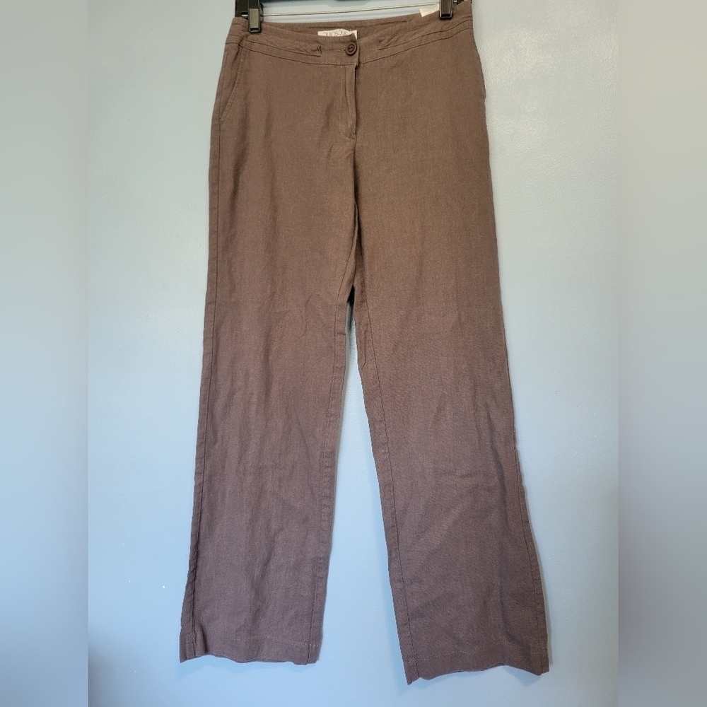 Quiosque Linen Blend Blend Womens Pants W 26" Brown